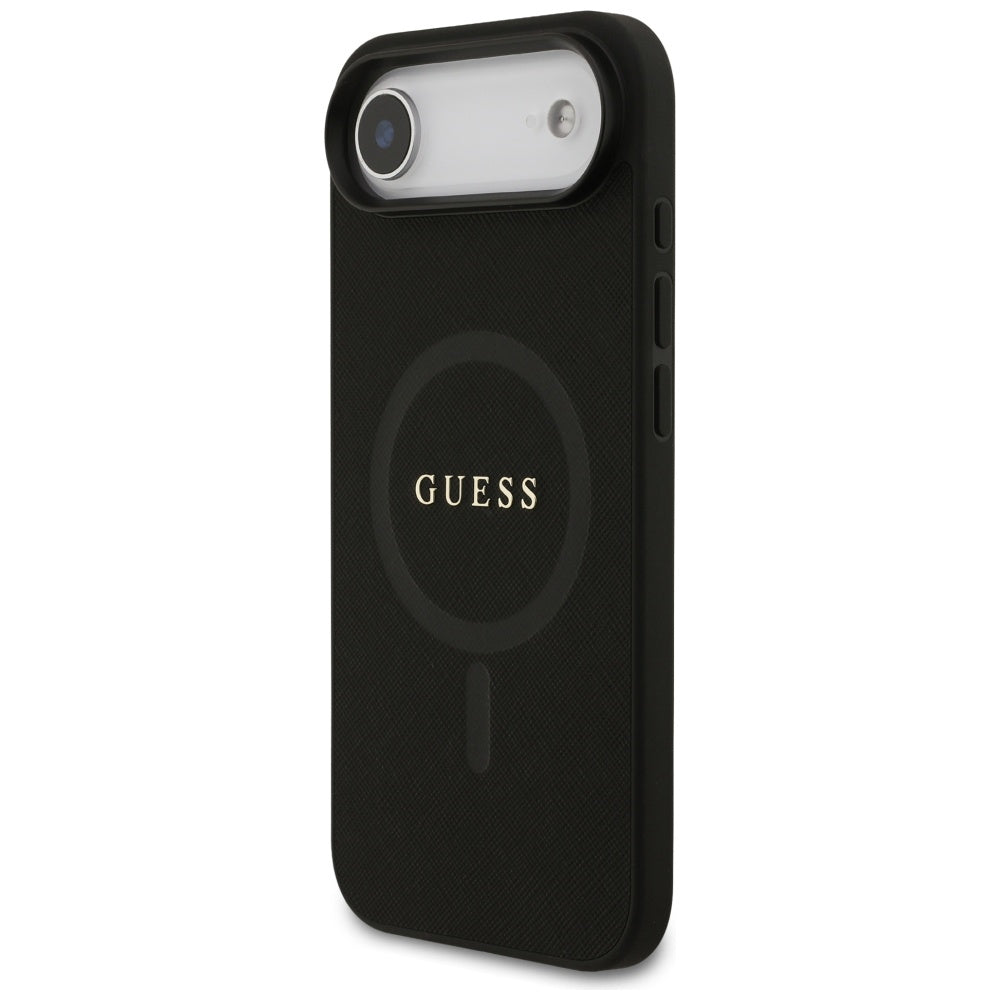 Guess Saffiano Classic Logo MagSafe dėklas iPhone Air - juodas -- iPhone Air