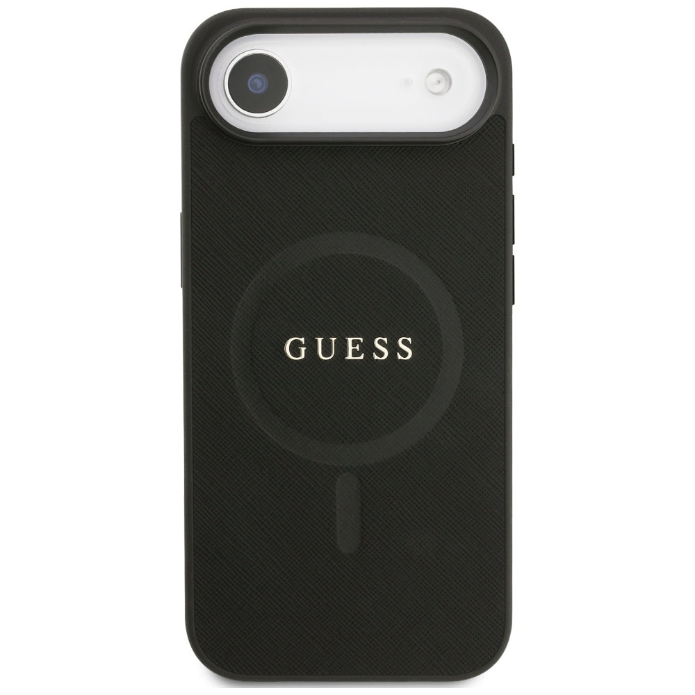 Guess Saffiano Classic Logo MagSafe dėklas iPhone Air - juodas -- iPhone Air