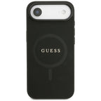 Guess Saffiano Classic Logo MagSafe dėklas iPhone Air - juodas -- iPhone Air