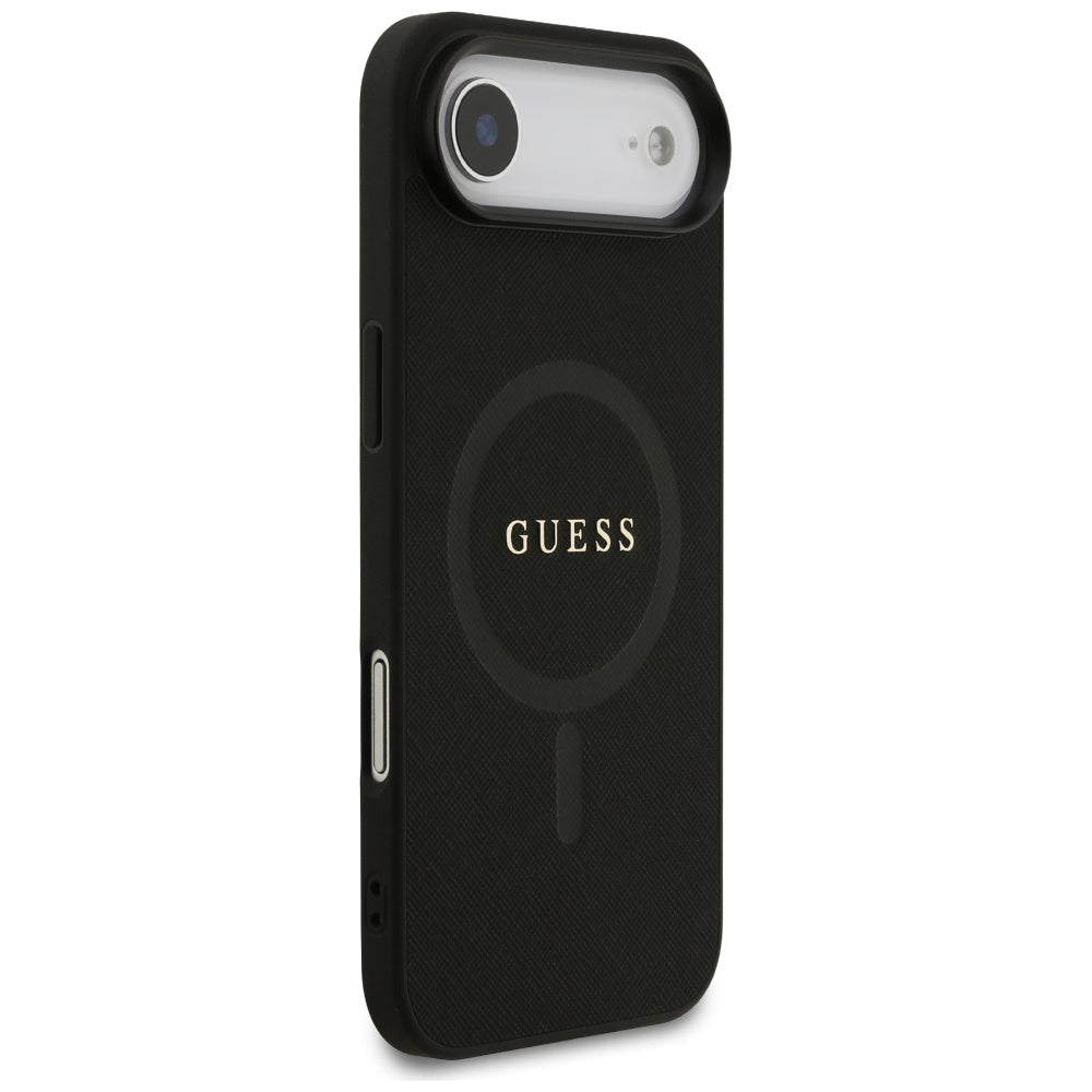 Guess Saffiano Classic Logo MagSafe dėklas iPhone Air - juodas -- iPhone Air
