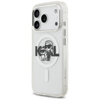 Karl Lagerfeld IML Glitter Karl & Choupette Sketch Logo MagSafe Dėklas iPhone 17 Pro - Skaidrus -- iPhone 17 Pro