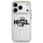 Karl Lagerfeld IML Glitter Karl & Choupette Sketch Logo MagSafe Dėklas iPhone 17 Pro - Skaidrus -- iPhone 17 Pro