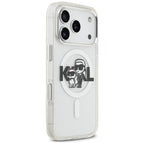 Karl Lagerfeld IML Glitter Karl & Choupette Sketch Logo MagSafe Dėklas iPhone 17 Pro - Skaidrus -- iPhone 17 Pro