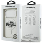 Karl Lagerfeld IML Glitter Karl & Choupette Sketch Logo MagSafe Dėklas iPhone 17 Pro - Skaidrus -- iPhone 17 Pro