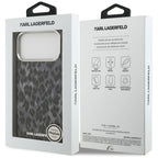 Karl Lagerfeld IML Leopard Pattern MagSafe dėklas iPhone 17 Pro Max - Juodas -- iPhone 17 Pro Max