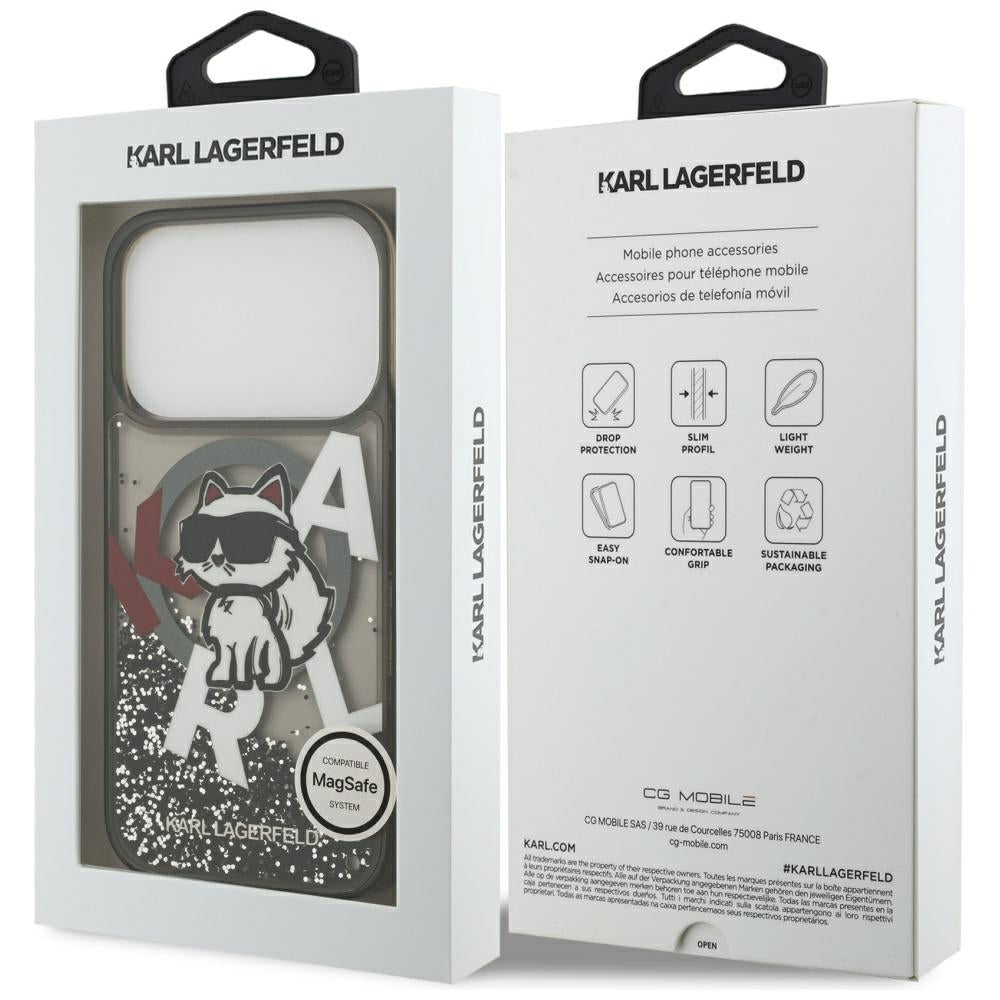 Karl Lagerfeld MagSafe dėklas iPhone 17 Pro – juodas