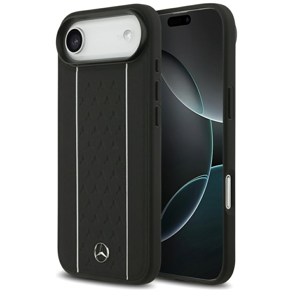 Mercedes Leather Star Pattern Stripes MagSafe dėklas skirtas iPhone Air - juodas -- Cell phone cases and covers