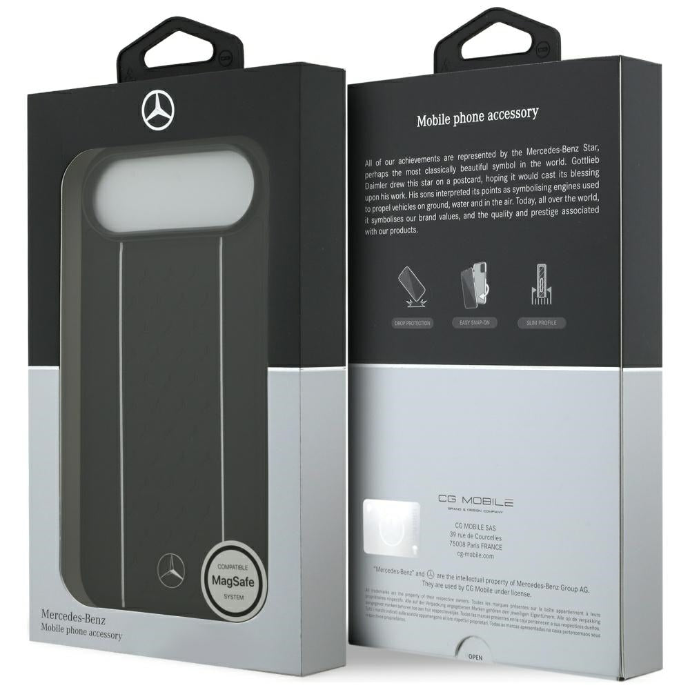 Mercedes Leather Star Pattern Stripes MagSafe dėklas skirtas iPhone Air - juodas -- Cell phone cases and covers