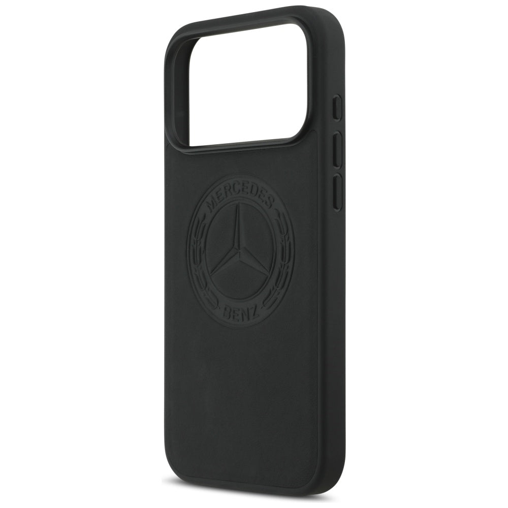 „Mercedes Leather Vintage“ logotipas MagSafe Dėklas, skirtas iPhone 17 Pro Max – juodas