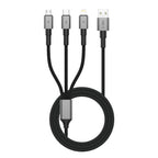 Tech-Protect Laidas UltraBoost DNA 3in1 USB-C / Micro-USB / Lightning 120 cm - pilkas -- Cell phone cables