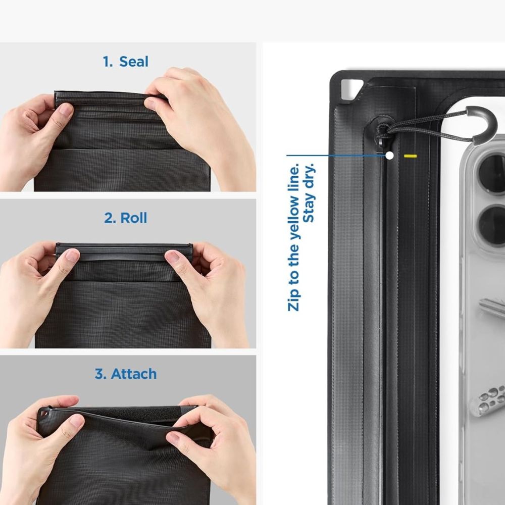 Spigen A640 vandeniui atsparus telefono krepšys – juodas