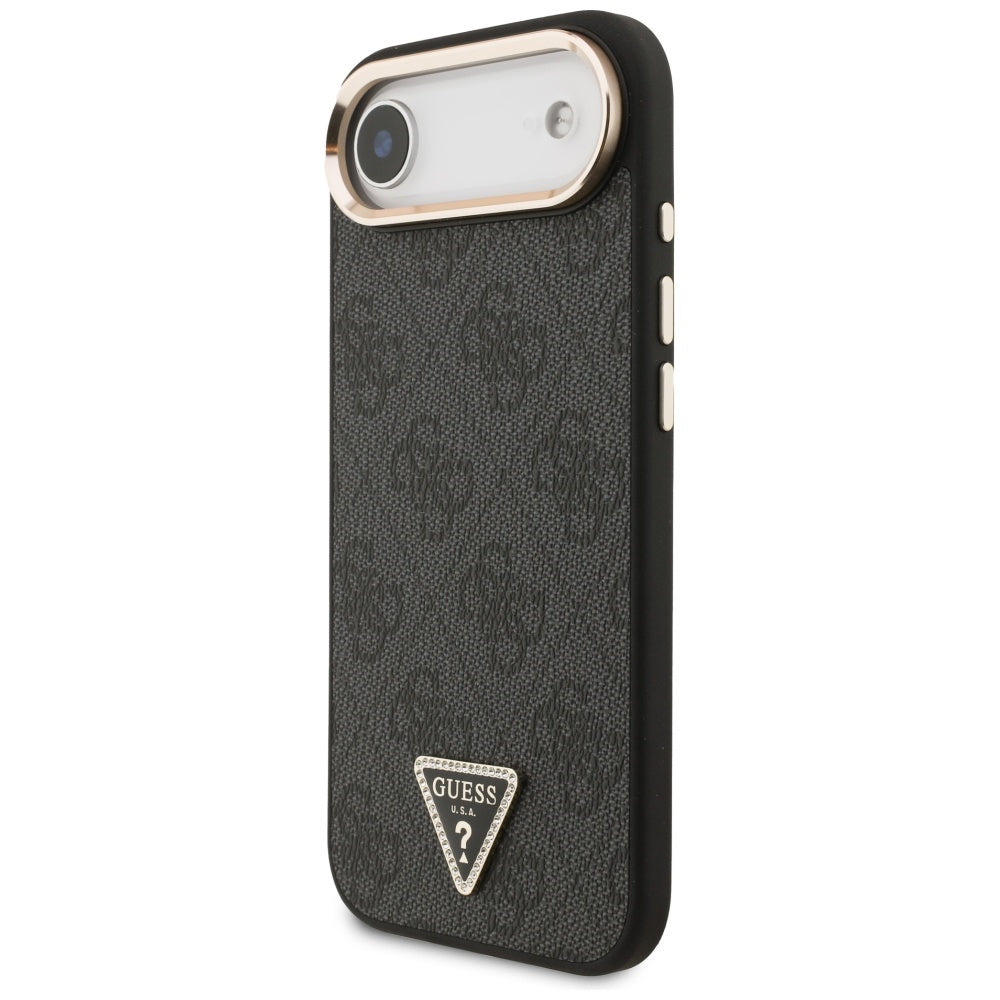 Guess 4G Triangle Logo MagSafe dėklas, skirtas iPhone Air - juodas ir auksinis