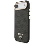 Guess 4G Triangle Logo MagSafe dėklas, skirtas iPhone Air - juodas ir auksinis
