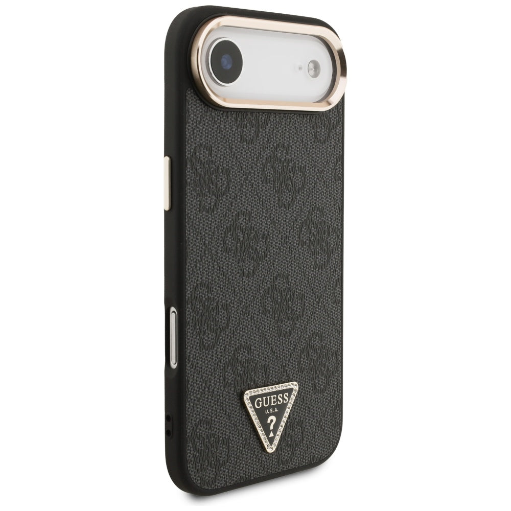 Guess 4G Triangle Logo MagSafe dėklas, skirtas iPhone Air - juodas ir auksinis
