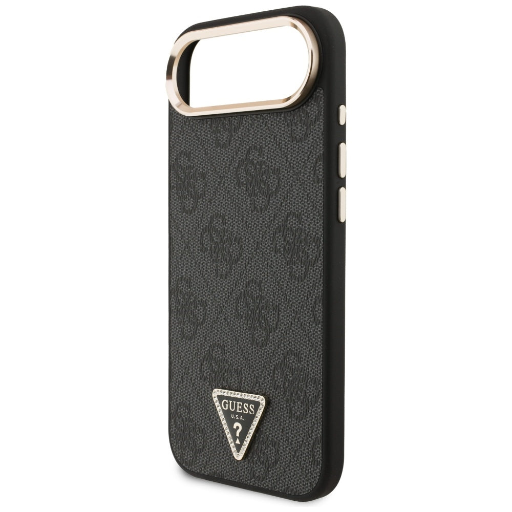 Guess 4G Triangle Logo MagSafe dėklas, skirtas iPhone Air - juodas ir auksinis