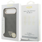 Guess 4G Triangle Logo MagSafe dėklas, skirtas iPhone Air - juodas ir auksinis
