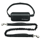 Wozinsky WPST-01 šoninis dirželis su kišene ir elastine pavadėle bėgimui su šuniu - juodas -- Cycling Accessories