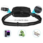 Wozinsky WPST-01 šoninis dirželis su kišene ir elastine pavadėle bėgimui su šuniu - juodas -- Cycling Accessories