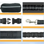 Wozinsky WPST-01 šoninis dirželis su kišene ir elastine pavadėle bėgimui su šuniu - juodas -- Cycling Accessories