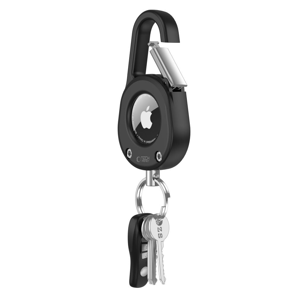 Tech-Protect SlideLock karabinas AirTag 1/2 – juodas -- Apple AirTag