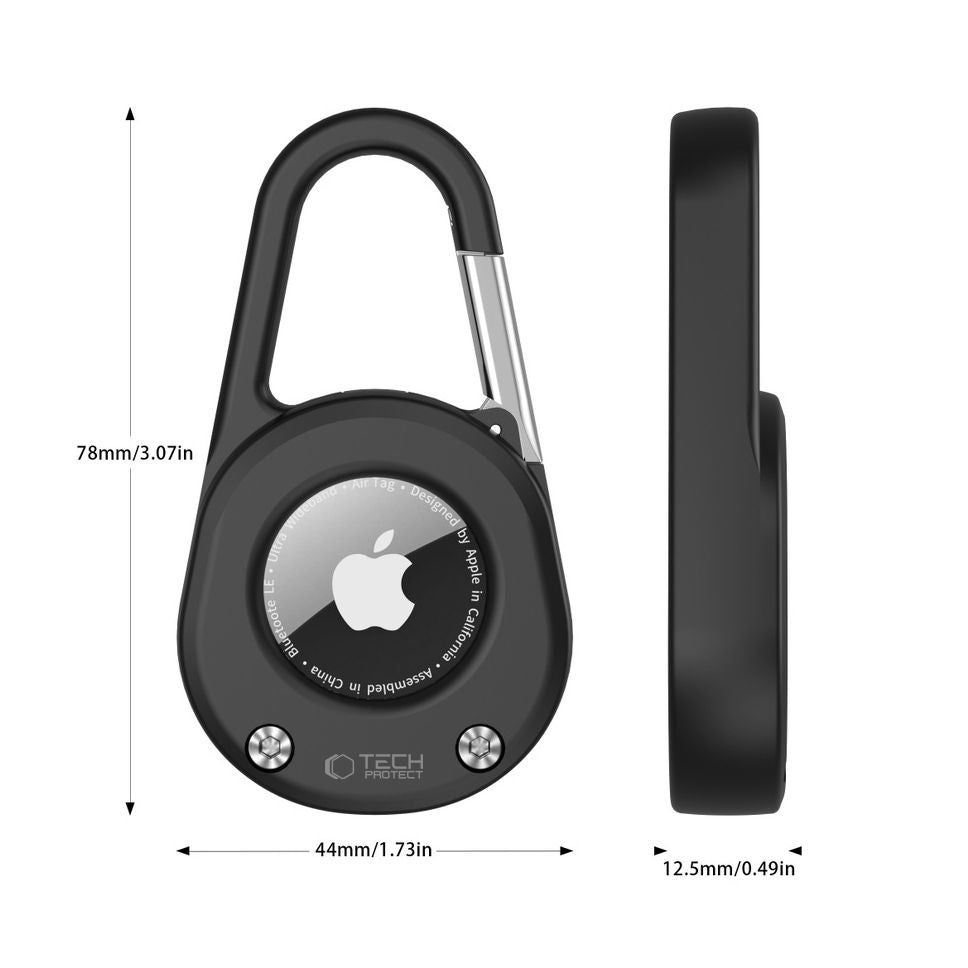 Tech-Protect SlideLock karabinas AirTag 1/2 – juodas -- Apple AirTag