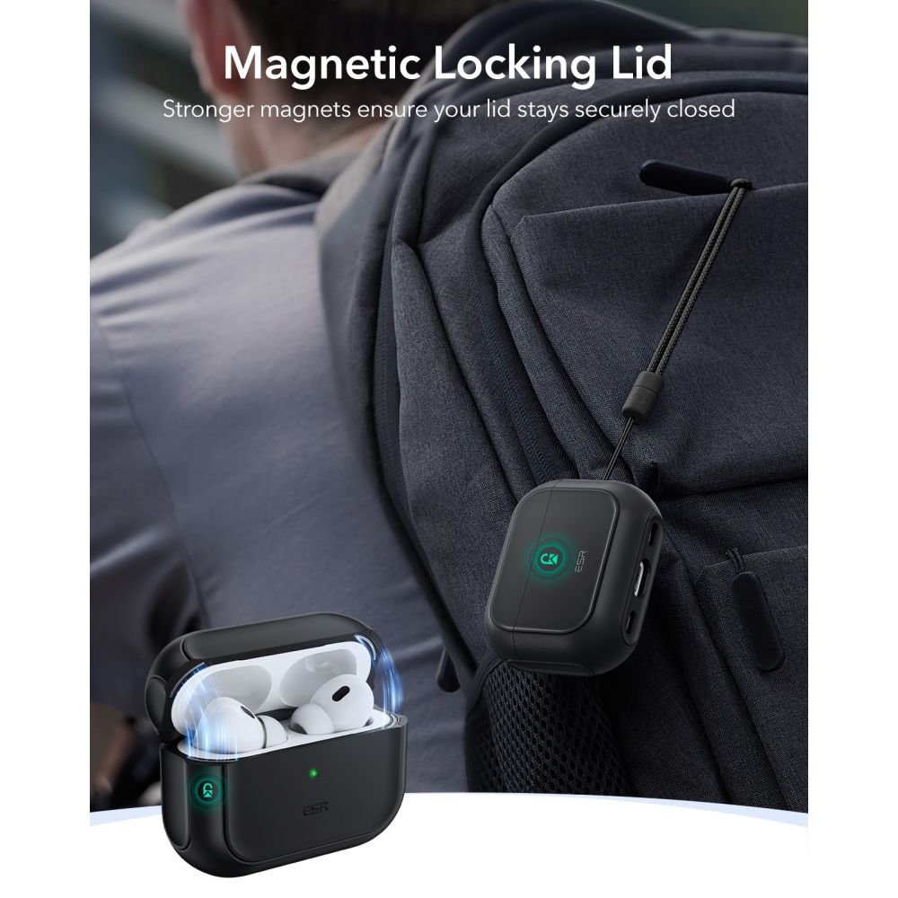 ESR Orbit HaloLock MagSafe dėklas AirPods Pro 3 – juodas -- AirPods Pro 3