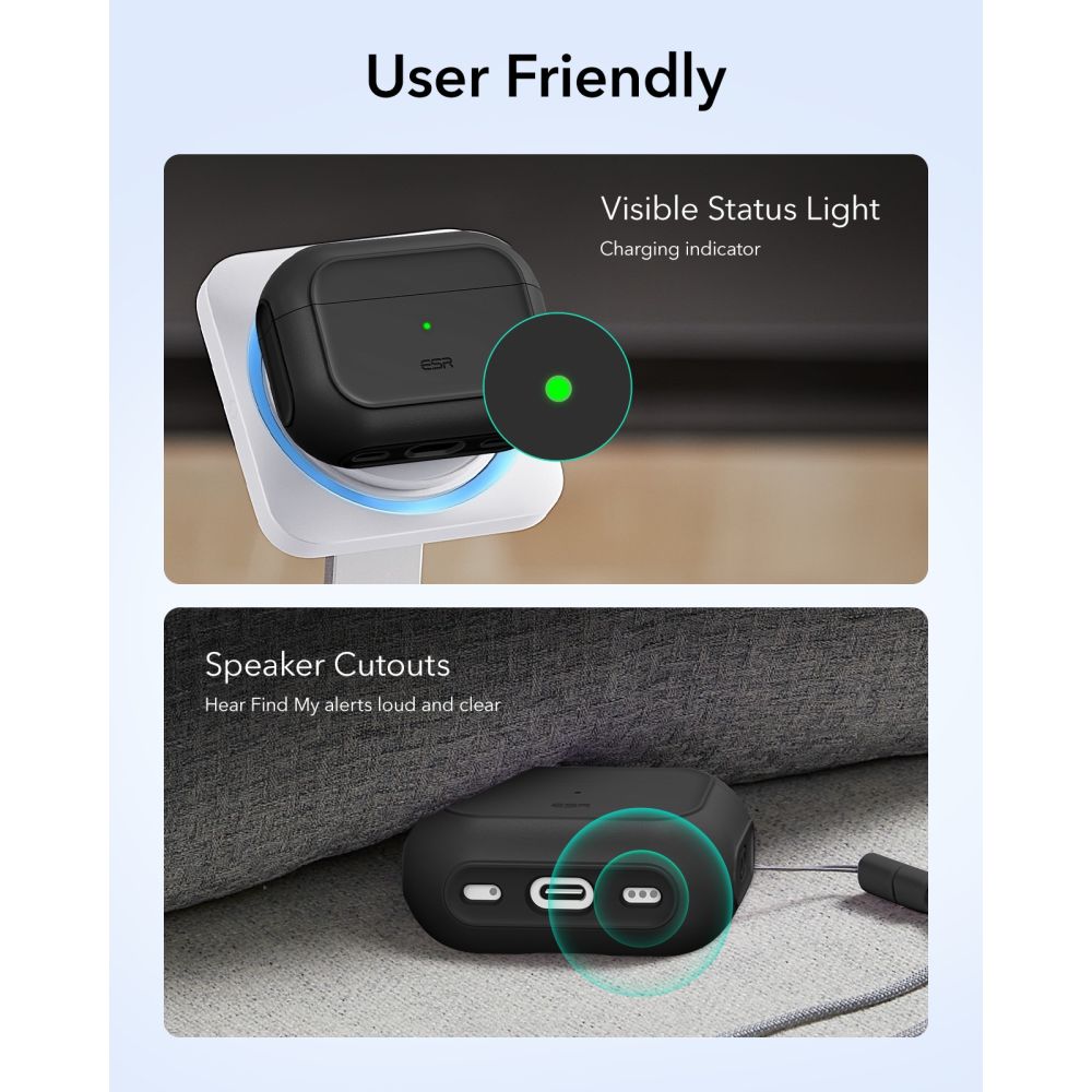 ESR Orbit HaloLock MagSafe dėklas AirPods Pro 3 – juodas -- AirPods Pro 3
