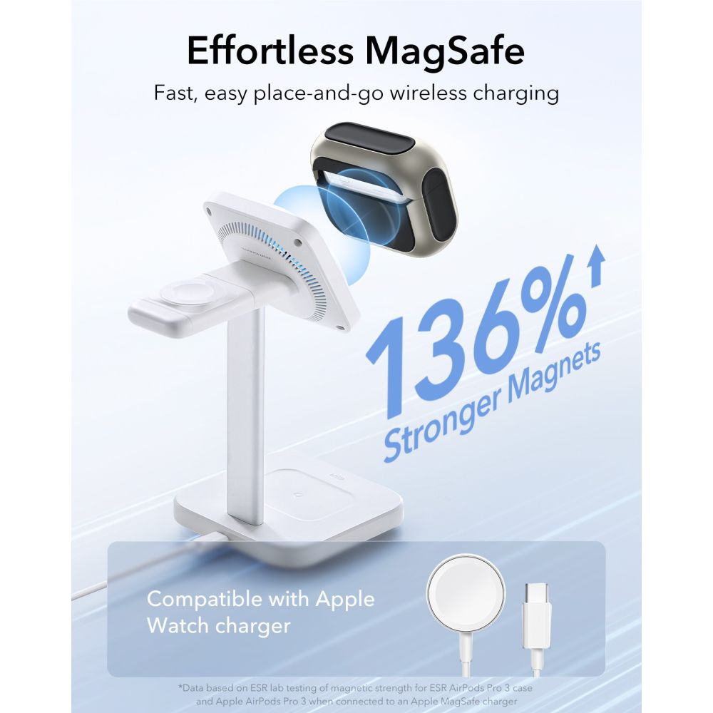 ESR Orbit HaloLock MagSafe dėklas AirPods Pro 3 – pilkas/juodas -- AirPods Pro 3