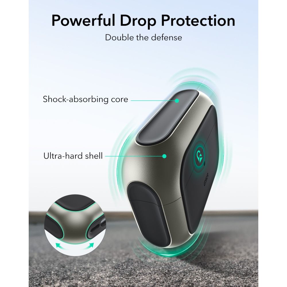 ESR Orbit HaloLock MagSafe dėklas AirPods Pro 3 – pilkas/juodas -- AirPods Pro 3