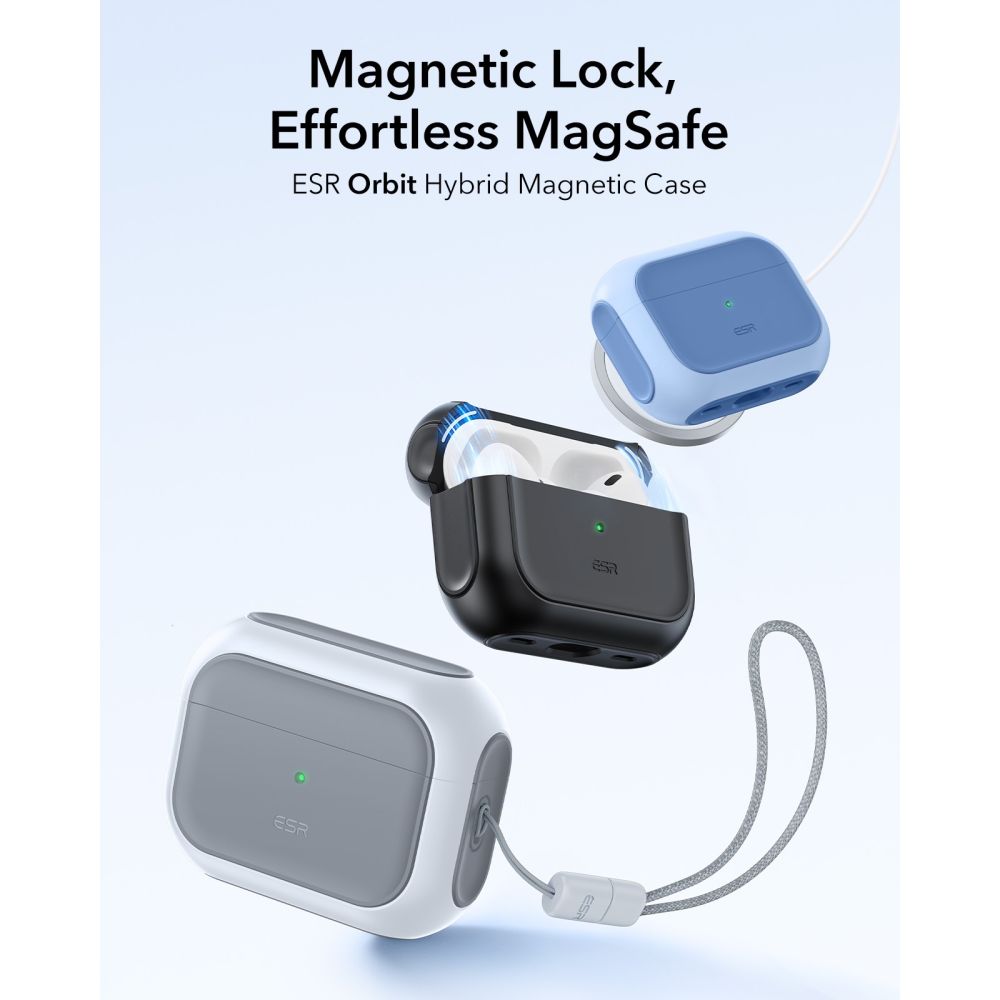 ESR Orbit HaloLock MagSafe dėklas AirPods Pro 3 – baltas -- AirPods Pro 3