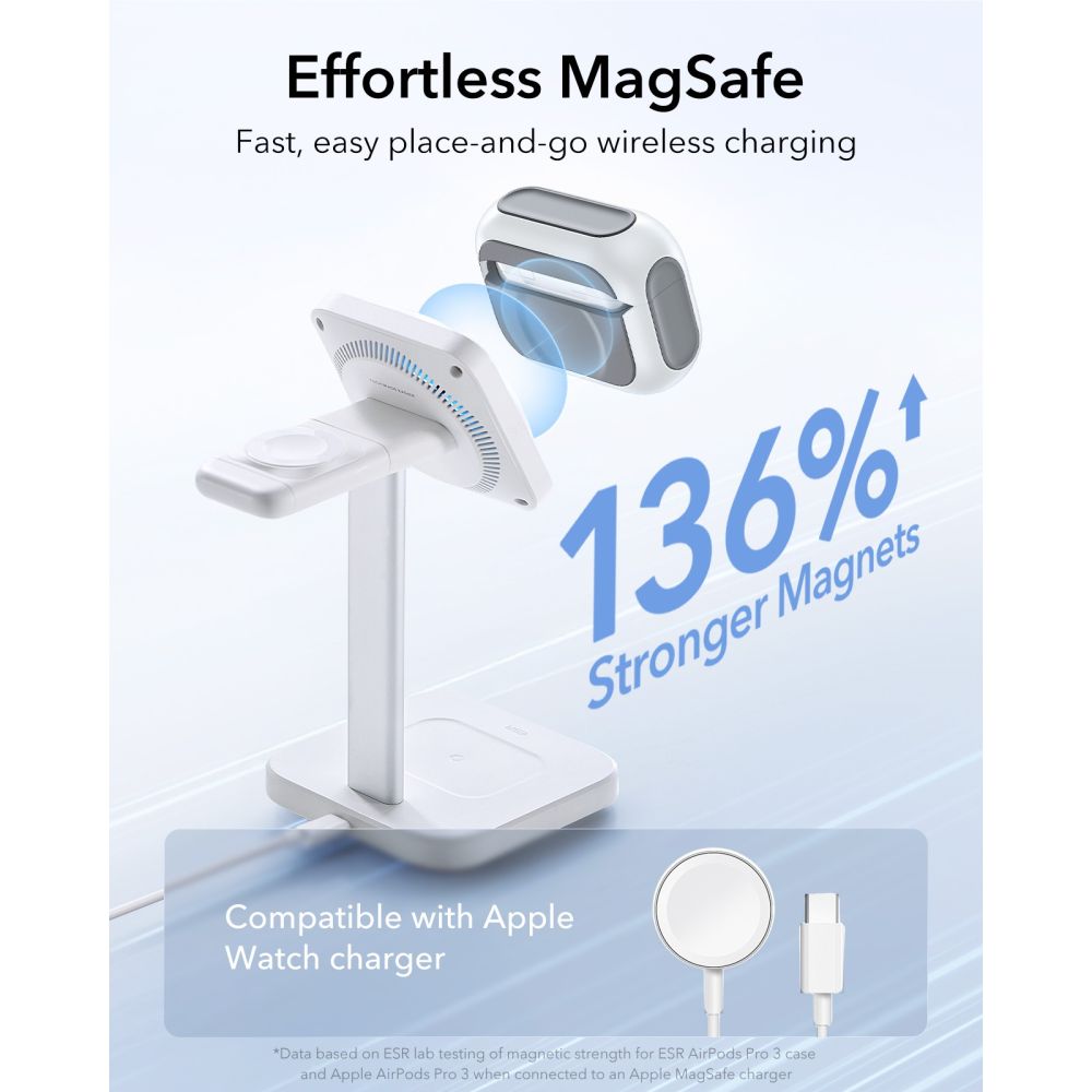 ESR Orbit HaloLock MagSafe dėklas AirPods Pro 3 – baltas -- AirPods Pro 3