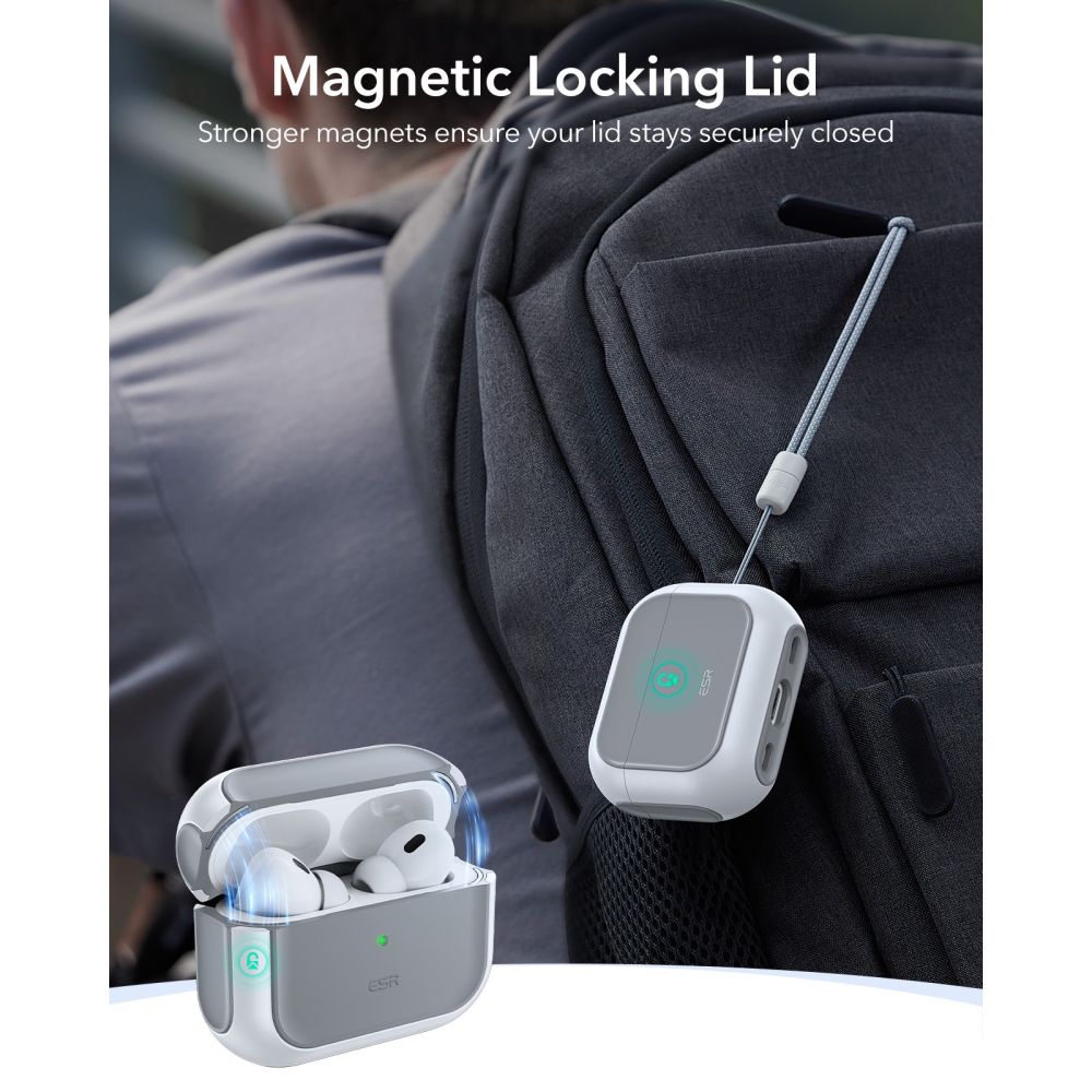 ESR Orbit HaloLock MagSafe dėklas AirPods Pro 3 – baltas -- AirPods Pro 3