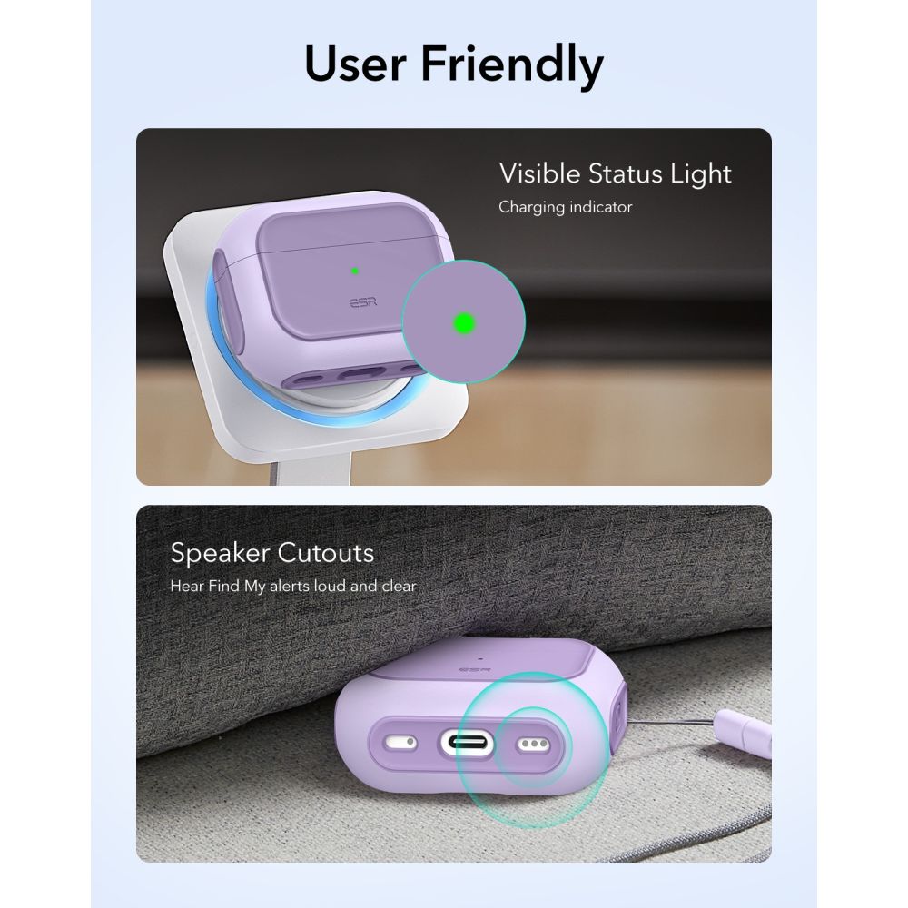 ESR Orbit HaloLock MagSafe dėklas AirPods Pro – violetinis -- AirPods Pro