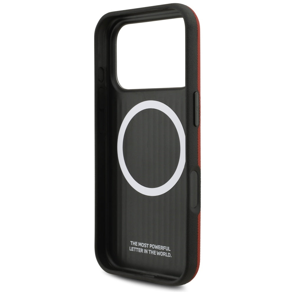 BMW M FW Metalinis logotipas MagSafe Dėklas, skirtas iPhone 17 Pro – raudonas