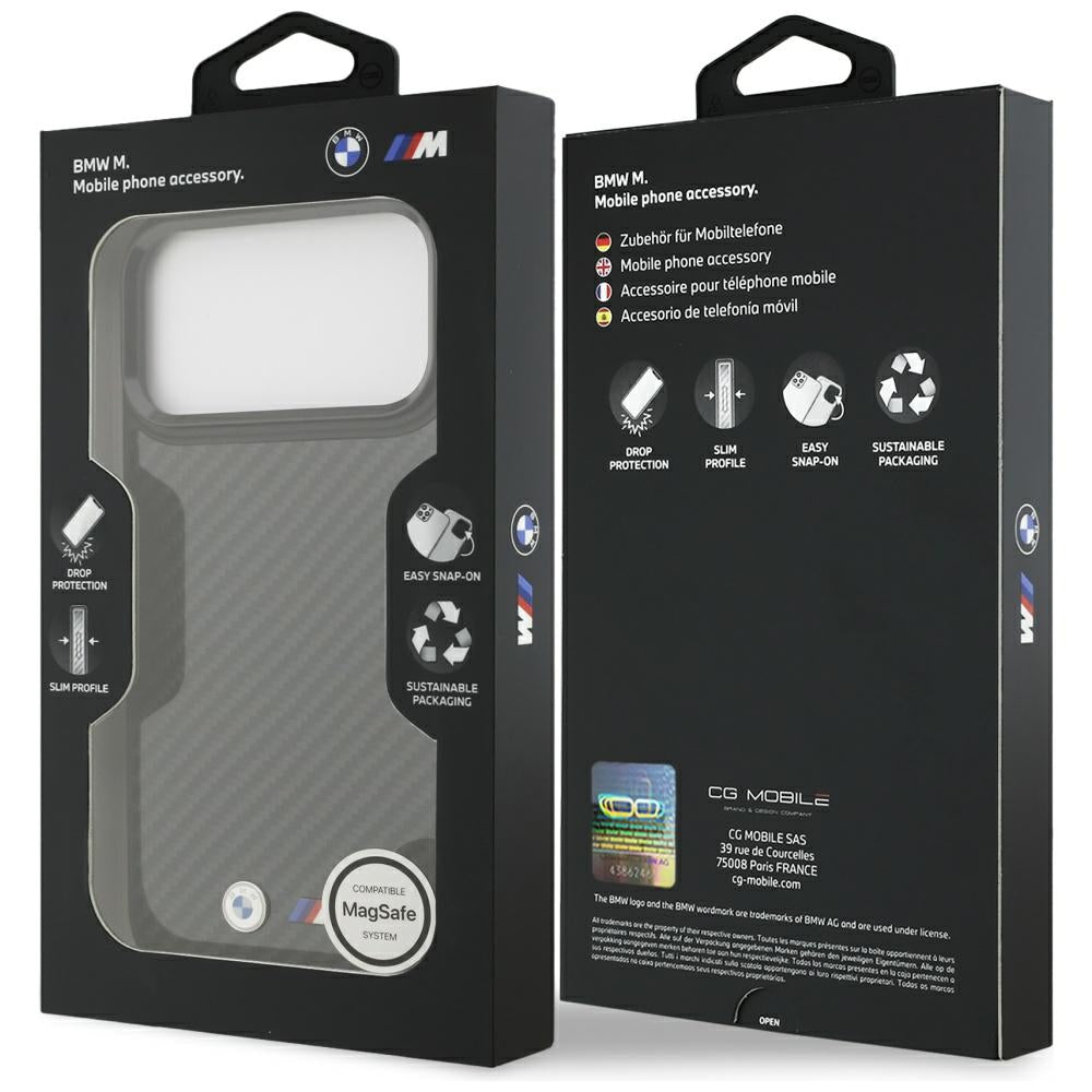 BMW M Kevlar MagSafe dėklas iPhone 17 Pro Max – juodas