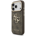 Guess 4G Big 4G Classic Logo Big Strap Metal Buttons dėklas iPhone 17 Pro - Ruda -- iPhone 17 Pro