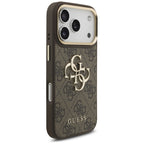 Guess 4G Big 4G Classic Logo Big Strap Metal Buttons dėklas iPhone 17 Pro - Ruda -- iPhone 17 Pro