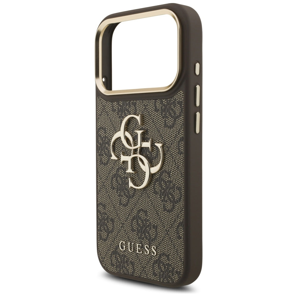 Guess 4G Big 4G Classic Logo Big Strap Metal Buttons dėklas iPhone 17 Pro - Ruda -- iPhone 17 Pro