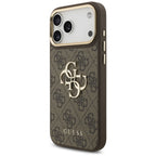 Guess 4G Big 4G Classic Logo Big Strap Metal Buttons dėklas iPhone 17 Pro Max - Ruda -- iPhone 17 Pro Max