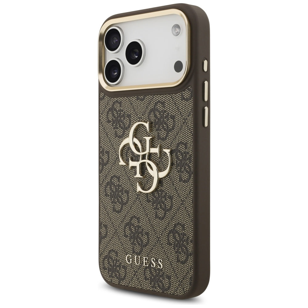 Guess 4G Big 4G Classic Logo Big Strap Metal Buttons dėklas iPhone 17 Pro Max - Ruda -- iPhone 17 Pro Max