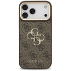 Guess 4G Big 4G Classic Logo Big Strap Metal Buttons dėklas iPhone 17 Pro Max - Ruda -- iPhone 17 Pro Max