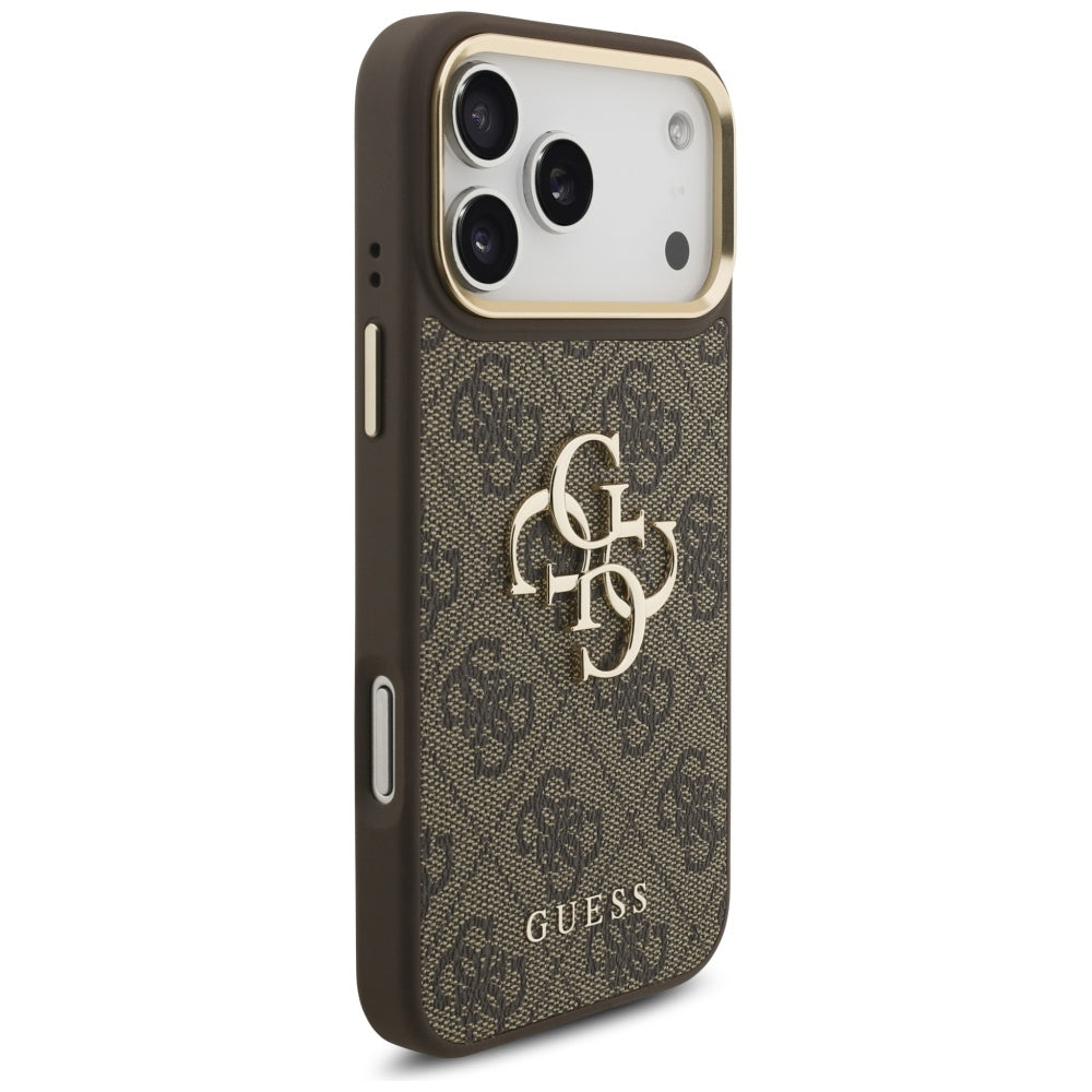 Guess 4G Big 4G Classic Logo Big Strap Metal Buttons dėklas iPhone 17 Pro Max - Ruda -- iPhone 17 Pro Max
