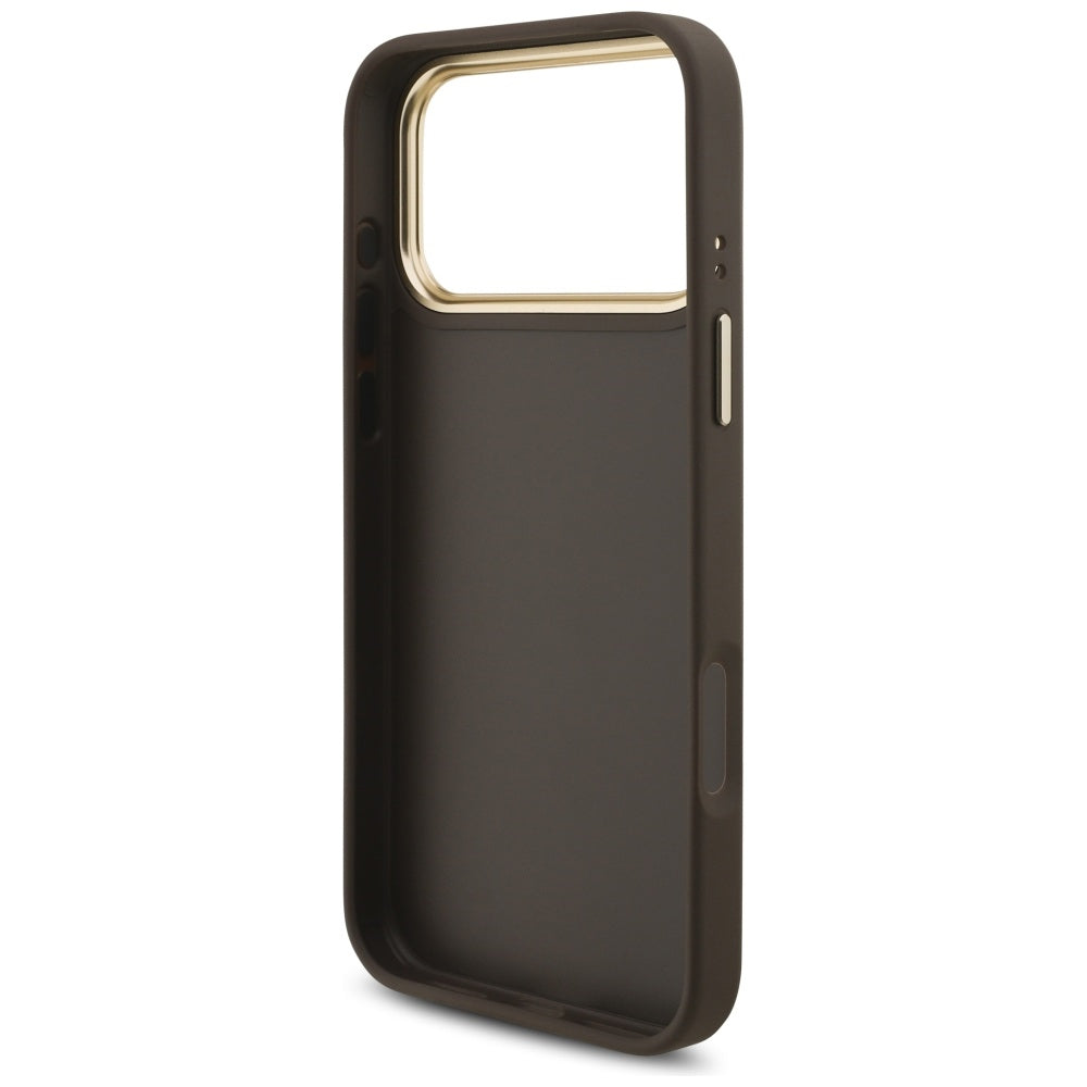 Guess 4G Big 4G Classic Logo Big Strap Metal Buttons dėklas iPhone 17 Pro Max - Ruda -- iPhone 17 Pro Max
