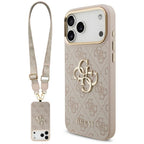 Guess 4G Big 4G Classic Logo Big Strap Metal Buttons dėklas iPhone 17 Pro Max - Rožinė -- iPhone 17 Pro Max