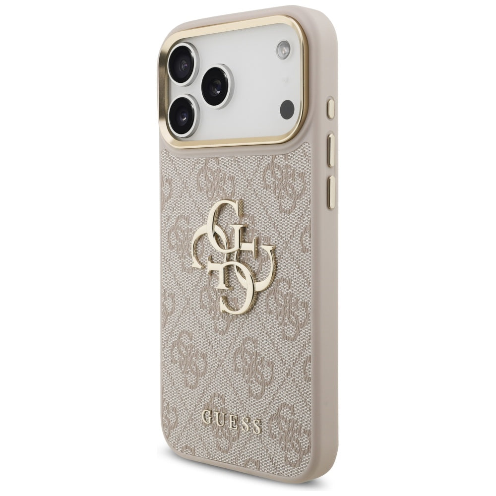 Guess 4G Big 4G Classic Logo Big Strap Metal Buttons dėklas iPhone 17 Pro Max - Rožinė -- iPhone 17 Pro Max