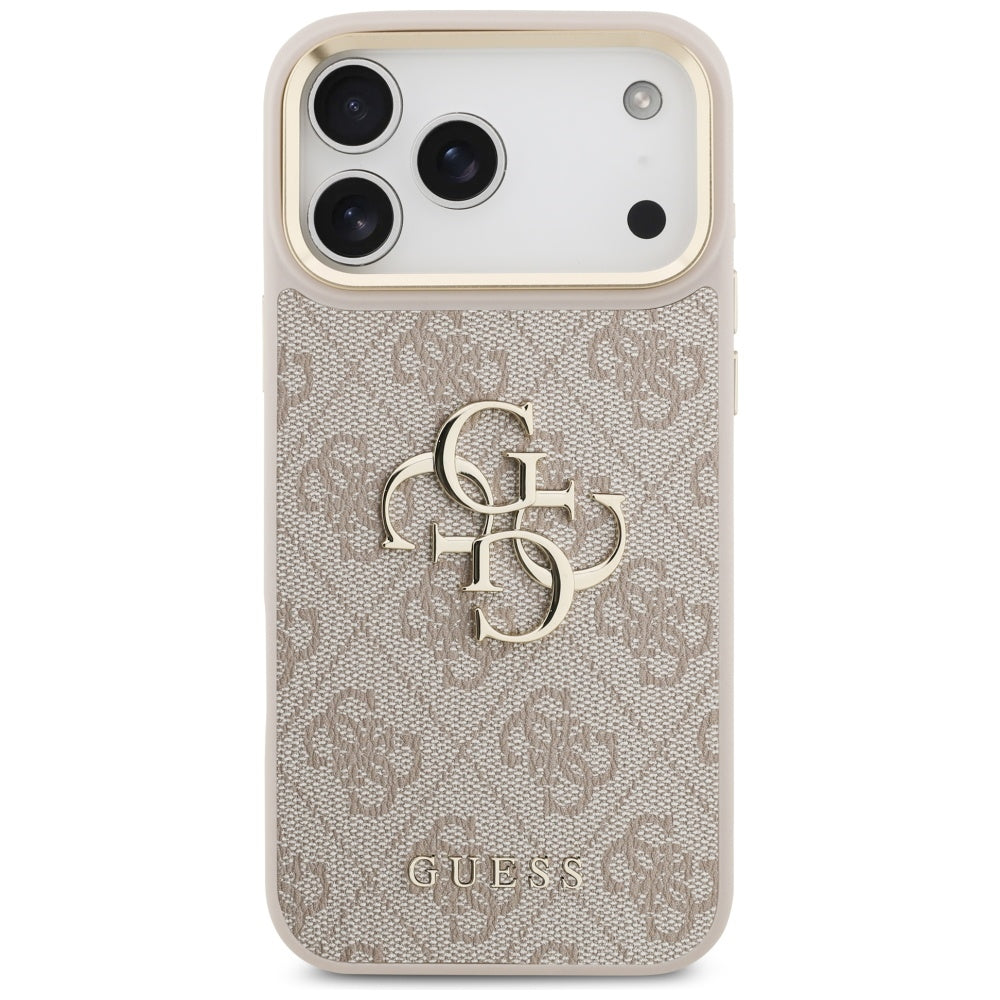 Guess 4G Big 4G Classic Logo Big Strap Metal Buttons dėklas iPhone 17 Pro Max - Rožinė -- iPhone 17 Pro Max