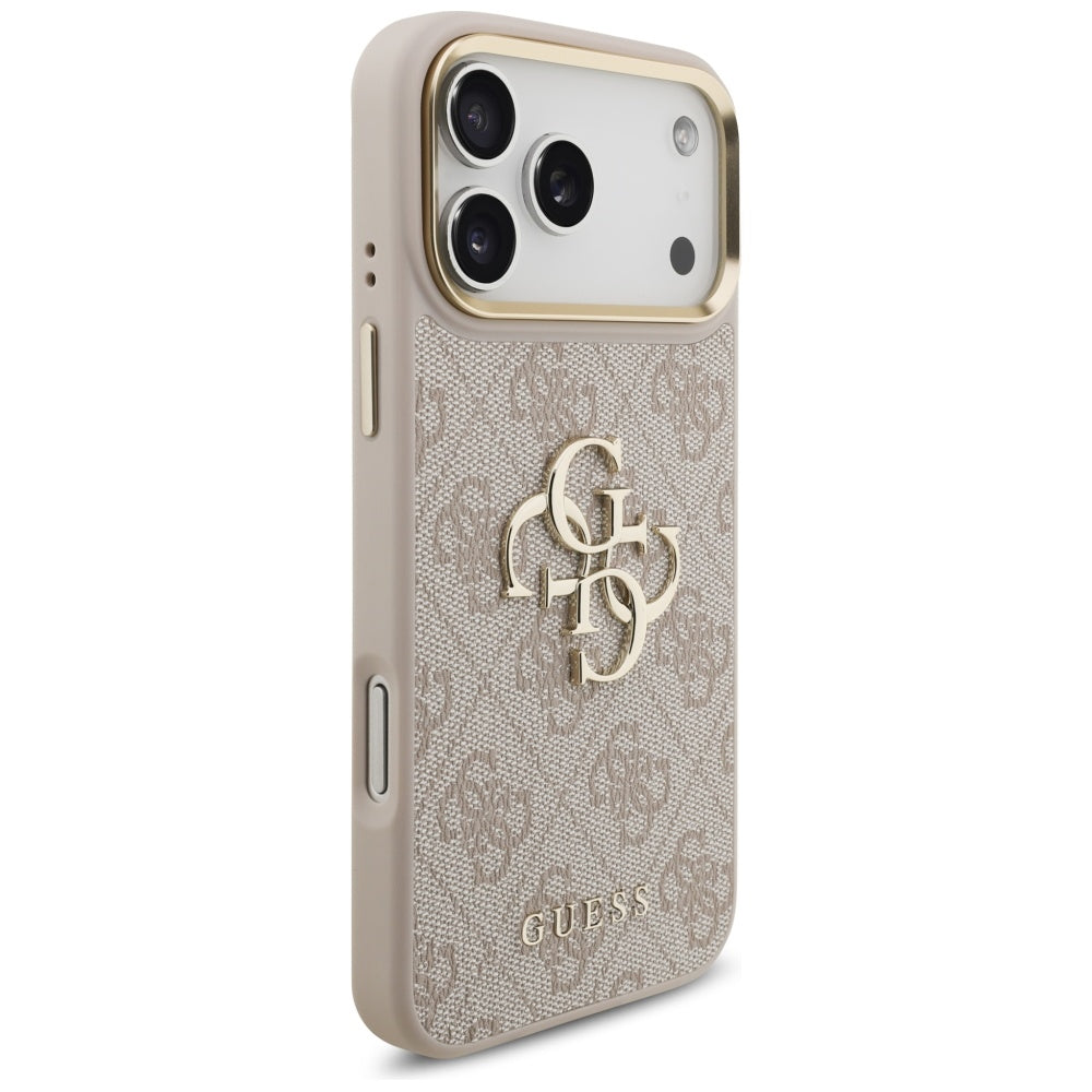 Guess 4G Big 4G Classic Logo Big Strap Metal Buttons dėklas iPhone 17 Pro Max - Rožinė -- iPhone 17 Pro Max