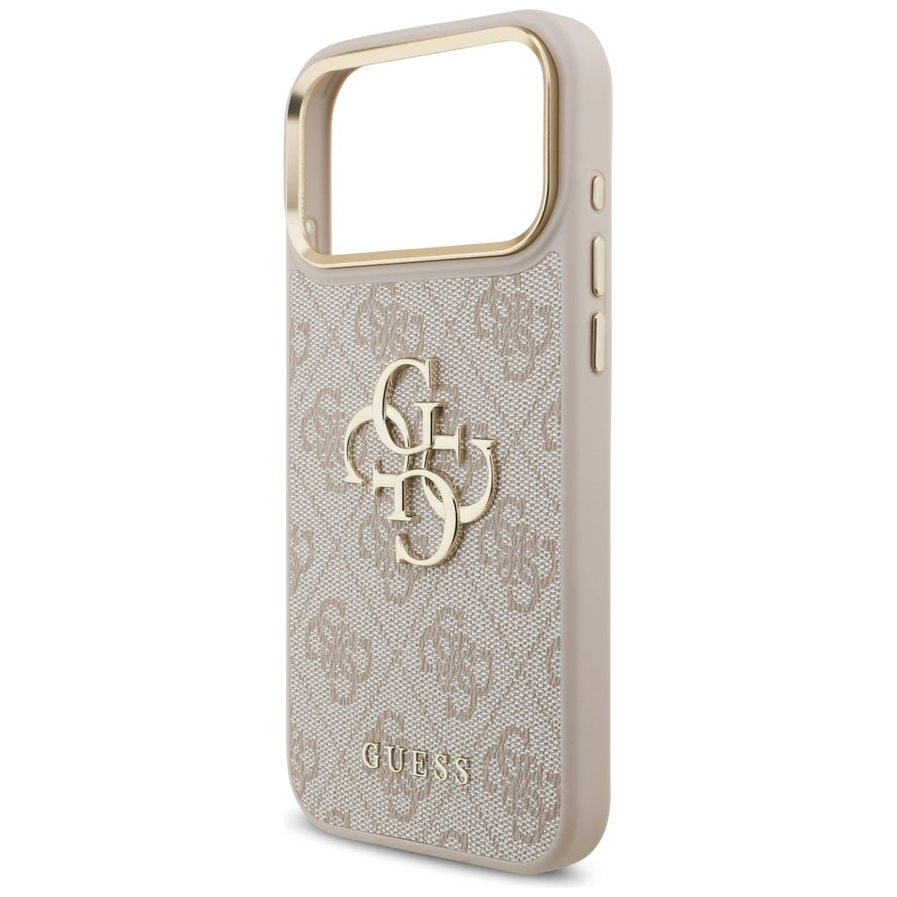 Guess 4G Big 4G Classic Logo Big Strap Metal Buttons dėklas iPhone 17 Pro Max - Rožinė -- iPhone 17 Pro Max