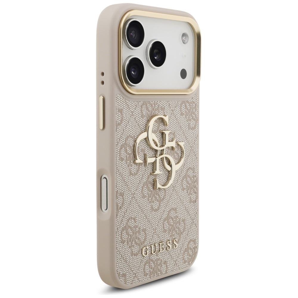 Guess 4G Big 4G Classic Logo Big Strap Metal Buttons dėklas iPhone 17 Pro - Rožinė -- iPhone 17 Pro