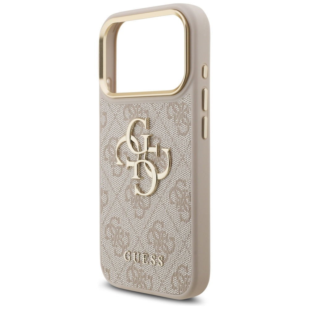 Guess 4G Big 4G Classic Logo Big Strap Metal Buttons dėklas iPhone 17 Pro - Rožinė -- iPhone 17 Pro